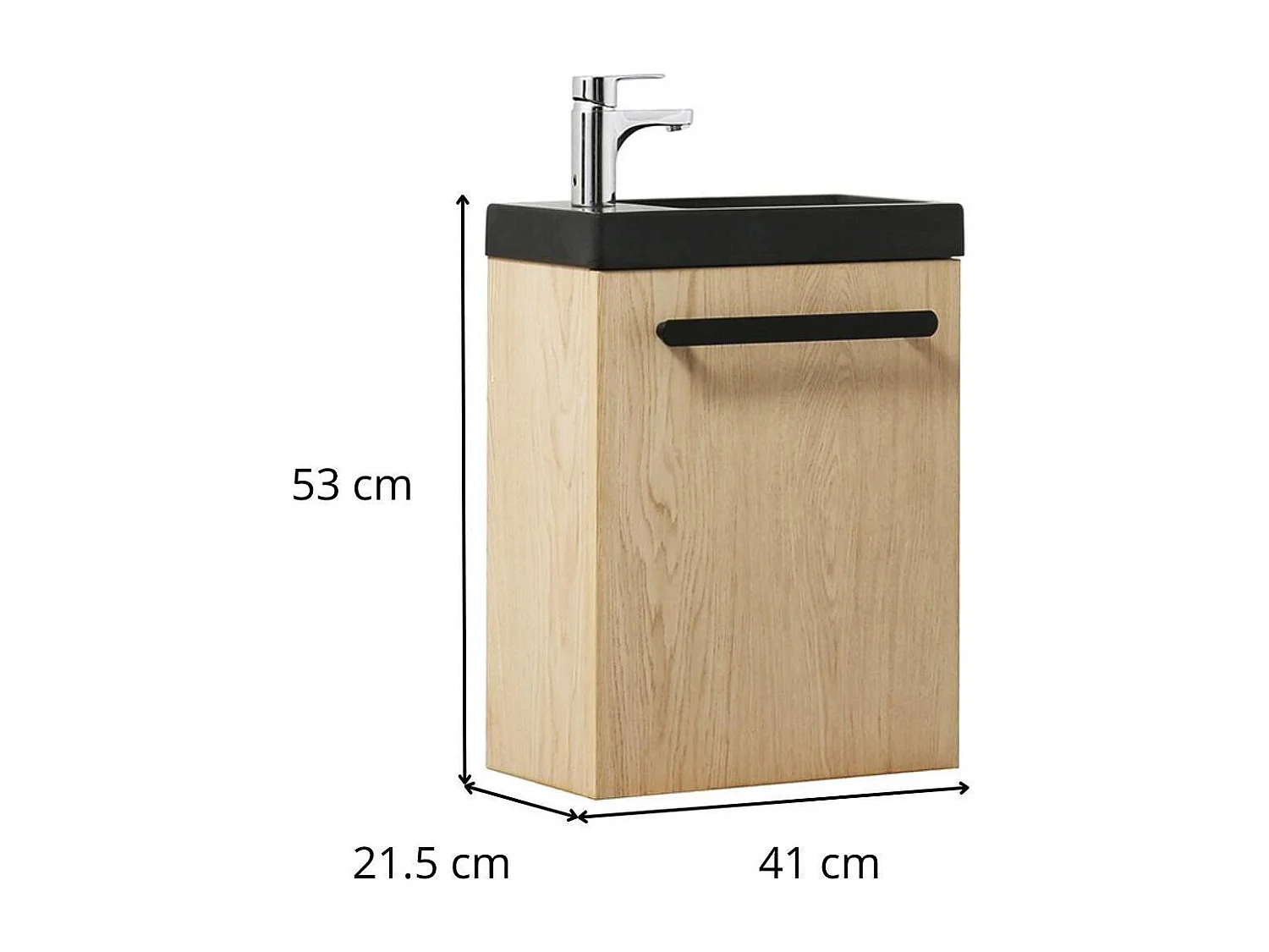 Meuble lave-mains suspendu avec poignée porte serviette