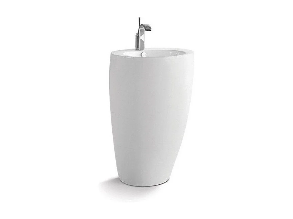 Lavabo colonne en céramique blanche 52x85x53cm