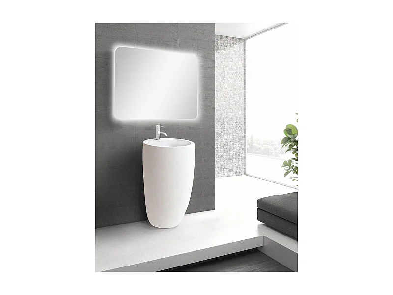 Lavabo colonne en céramique blanche 52x85x53cm