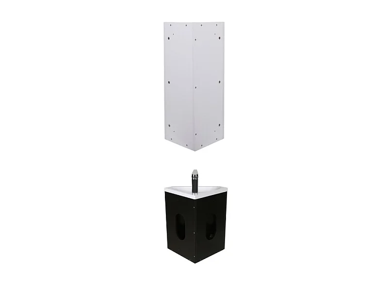 Set lavabo angolare sospeso SKINO con rubinetto e mobile angolare