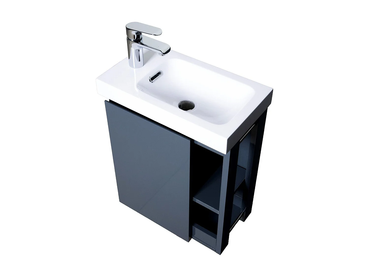 Meuble lave-mains suspendu HAMPTON  avec vasque en résine blanc