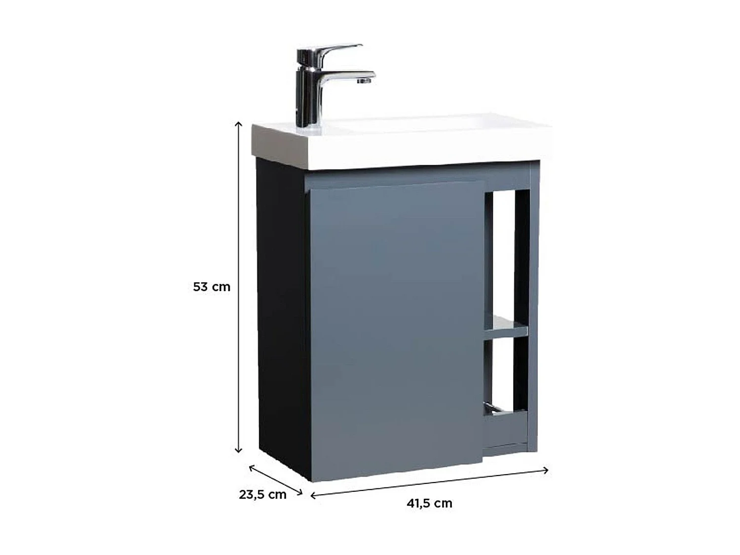 Meuble lave-mains suspendu HAMPTON  avec vasque en résine blanc