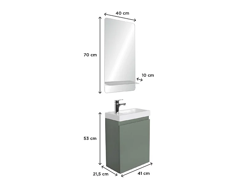 Mueble lavabo LISA + espejo + grifería
