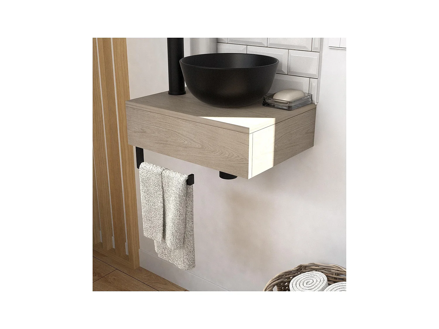 Dickes Aufsatzwaschbecken + Waschbecken + SOHO-Spiegel