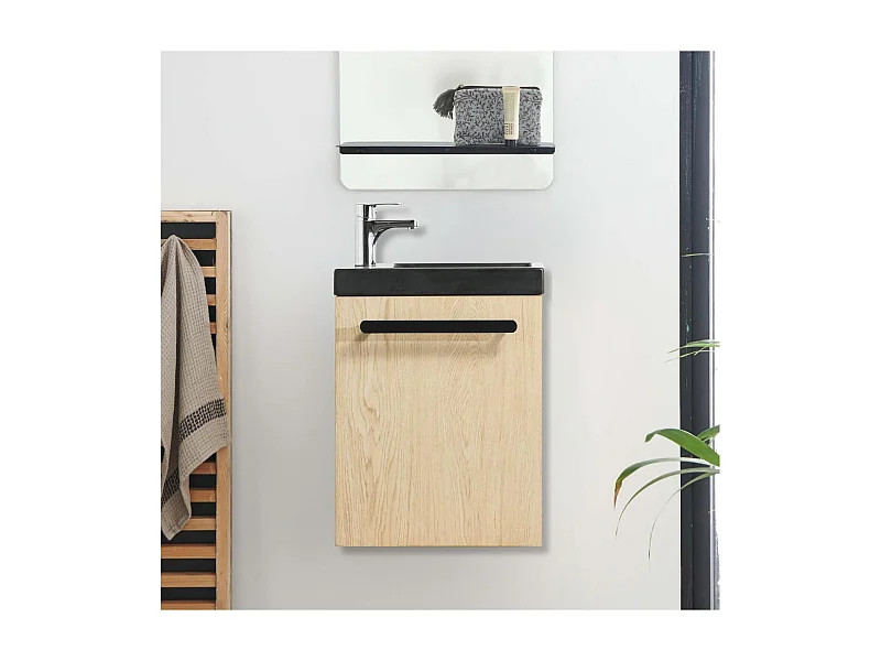 Conjunto de lavabo de pared Nevada con grifo cromado