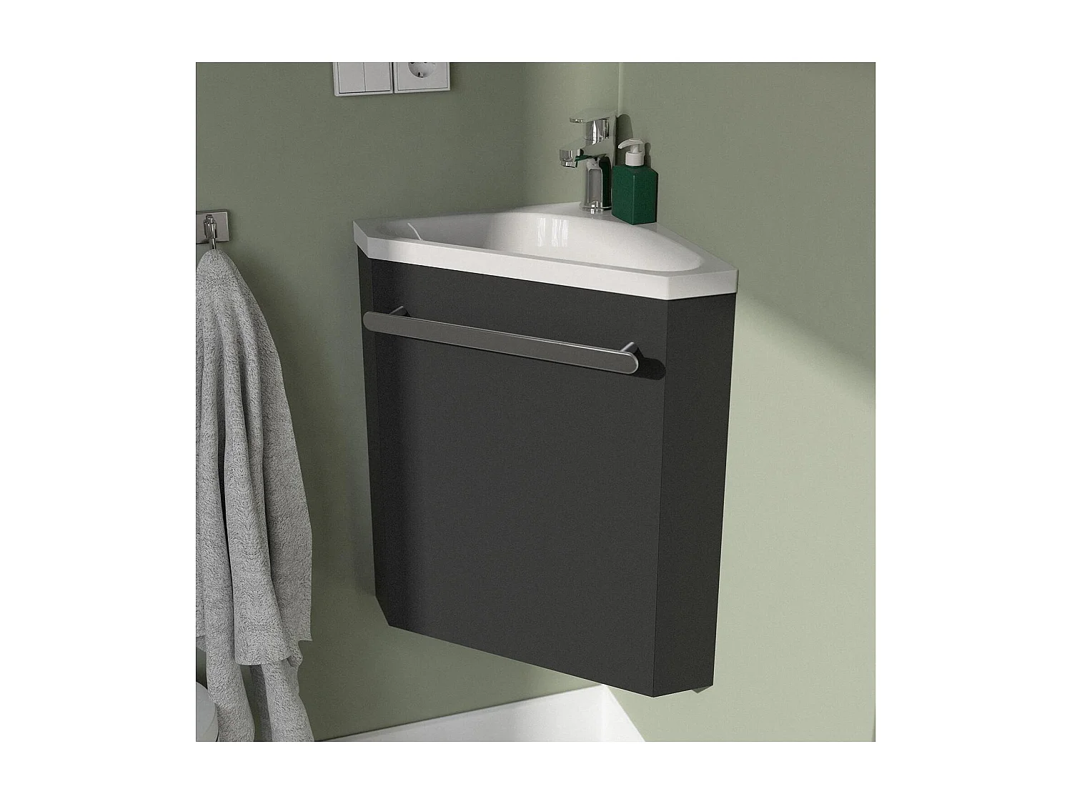 Lavabo rinconero SKINO + lavabo + armario con espejo