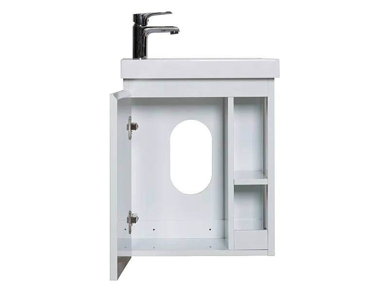 Set lavabo HAMPTON con contenitore laterale e mensola a specchio