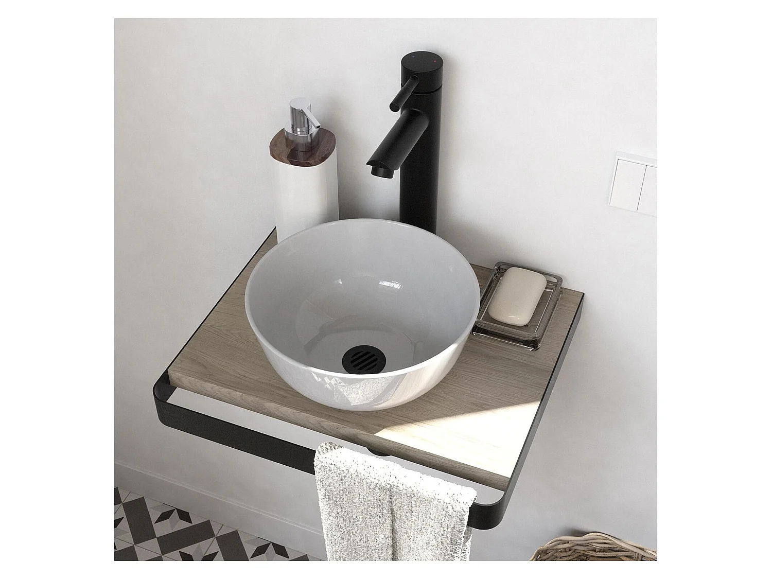SOHO Slimline Waschbecken + Becken + Wasserhahn