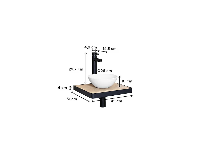 SOHO slimline wastafel + waskom + kraan