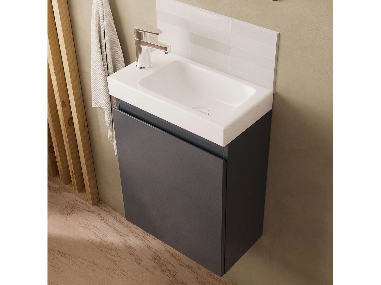 Lave-mains LISA suspendu avec robinet chromé