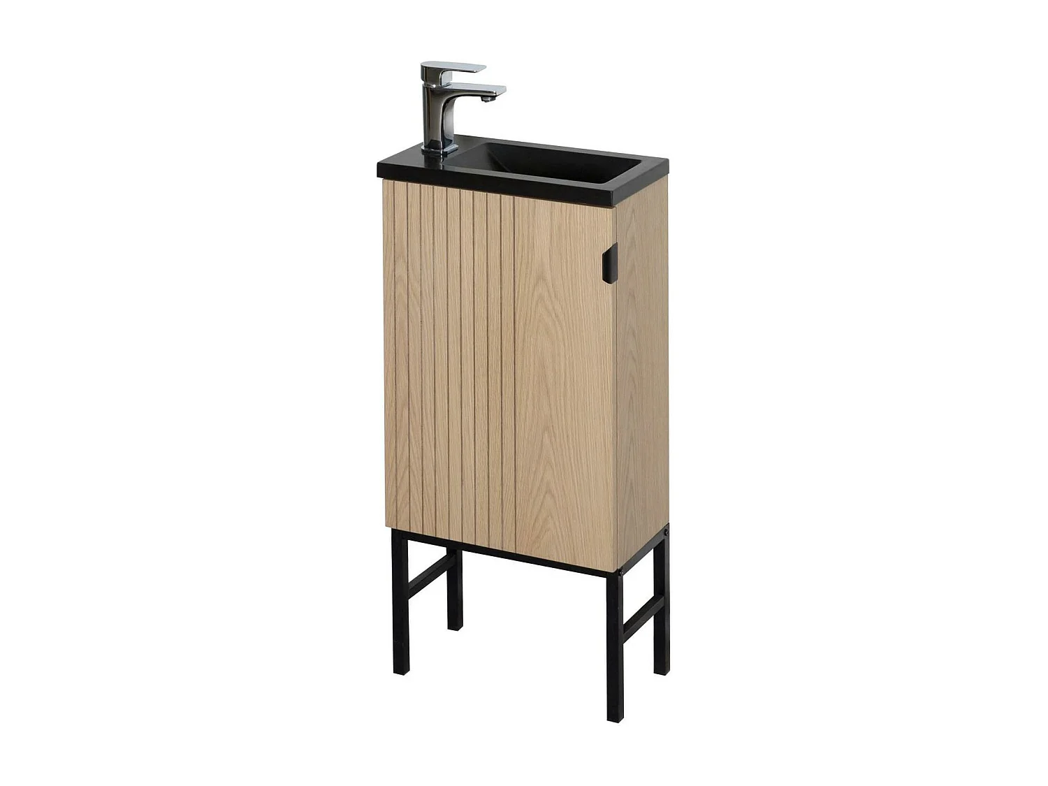 STUDIO freistehendes Waschbecken + Wasserhahn + Spiegel