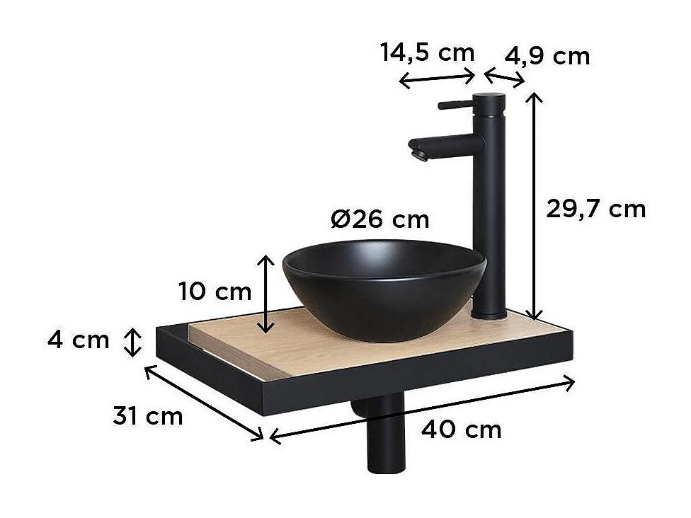 SOHO Slimline Waschbecken + Becken + Wasserhahn