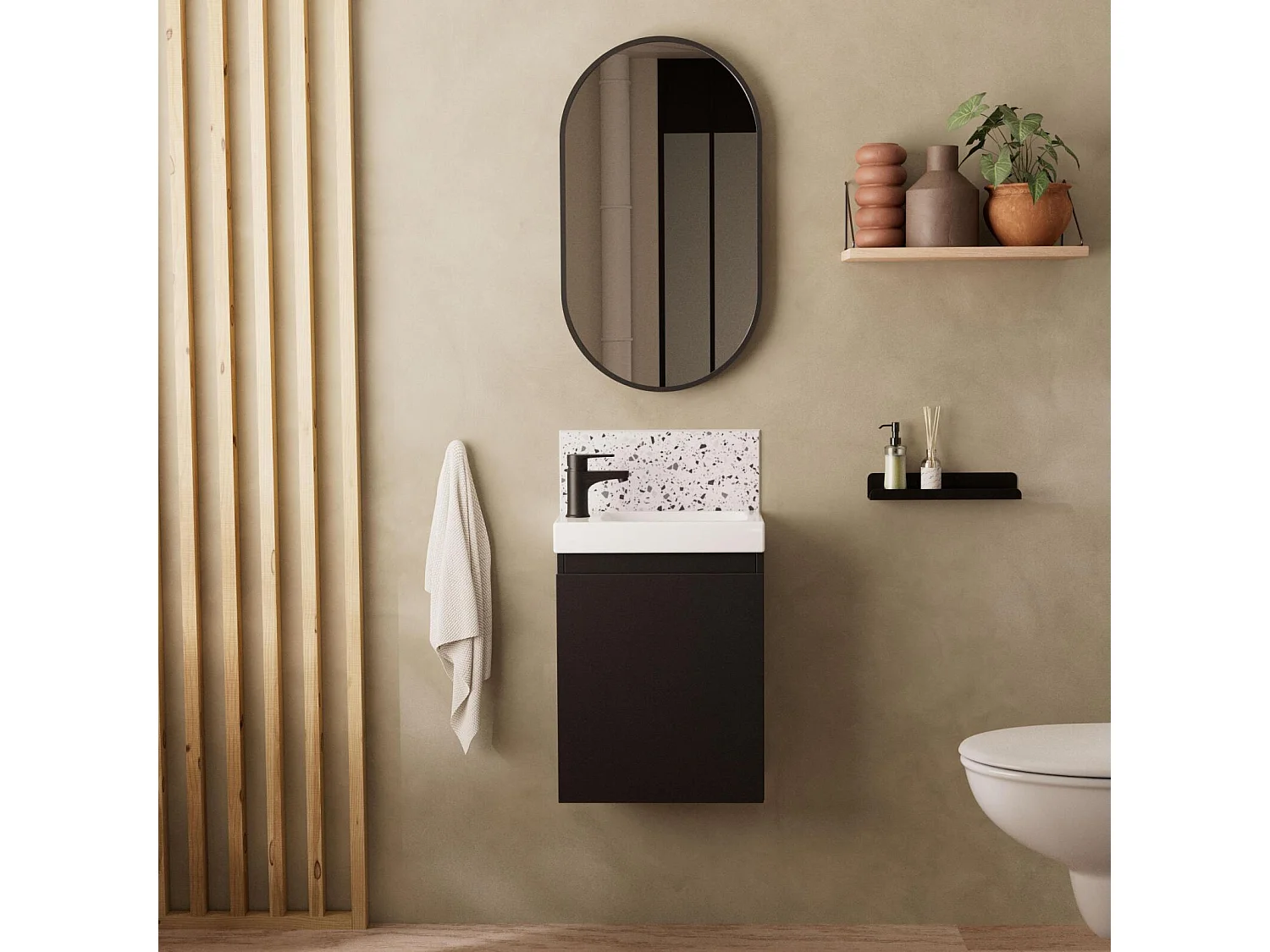 Mueble lavabo LISA + espejo ovalado