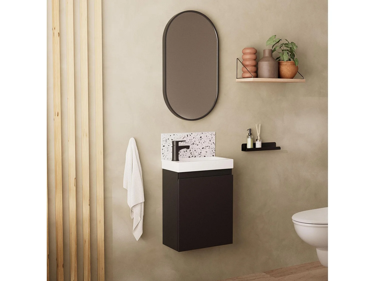 Mueble lavabo LISA + espejo ovalado