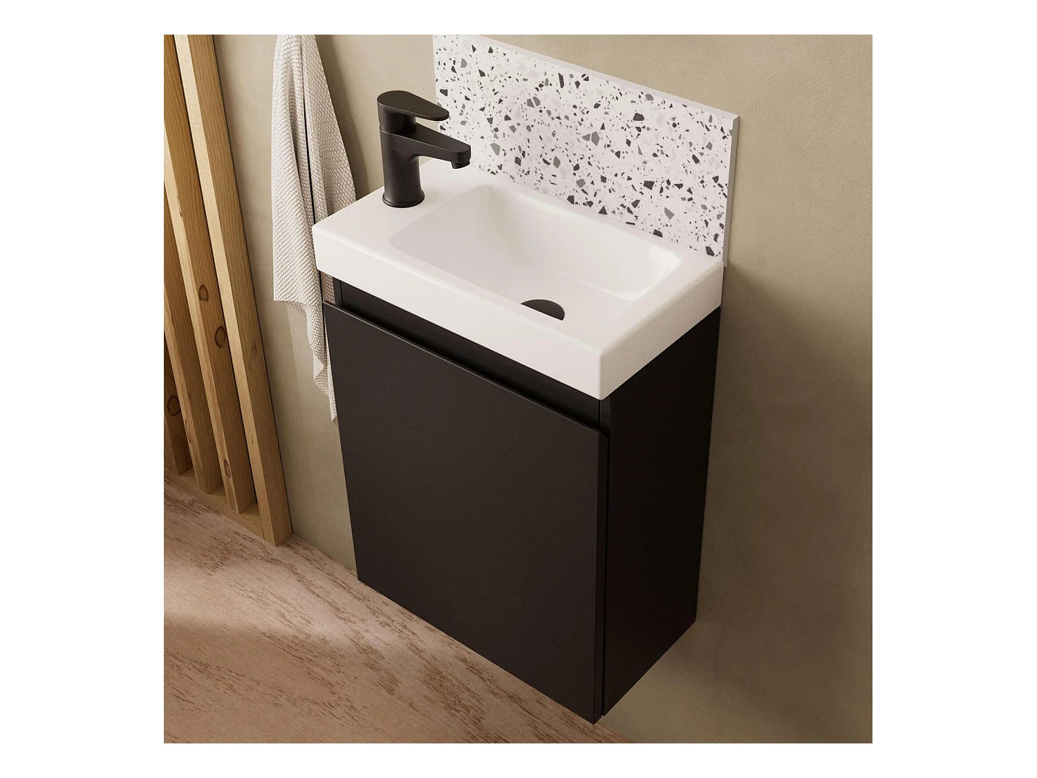 LISA Waschbeckenschrank + ovaler Spiegel