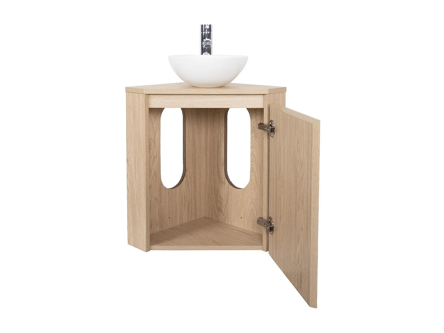 Conjunto de lavamanos de esquina con lavabo, grifo y armario de baño SORRENTO