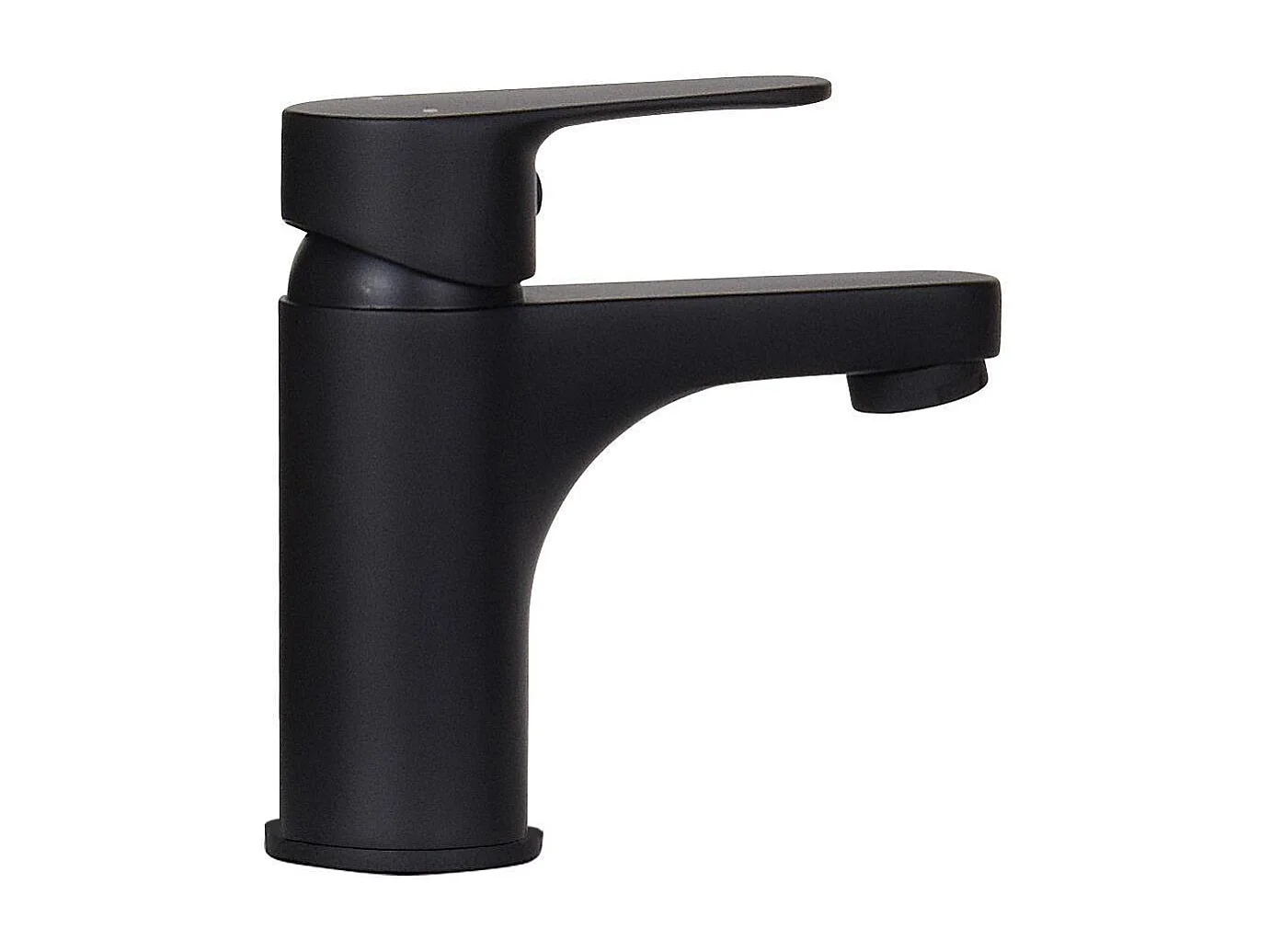 Conjunto de lavabo NOVA de metal y madera con grifería negra y espejo ovalado