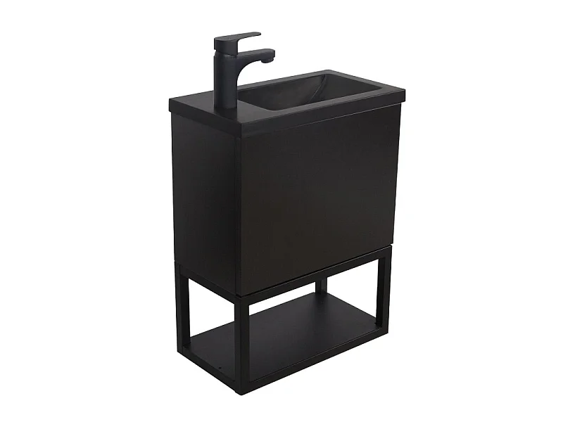 Mueble lavabo NOVA de metal y madera con lavabo de resina 40x50cm