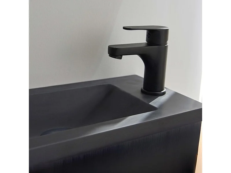 Mueble lavabo NOVA de metal y madera con lavabo de resina 40x50cm