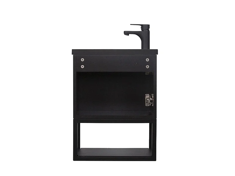 Mueble lavabo NOVA de metal y madera con lavabo de resina 40x50cm