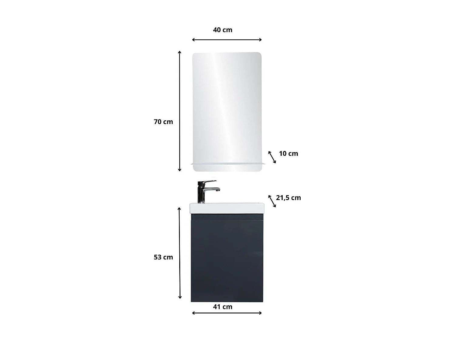 Mueble lavabo LISA + estante espejo