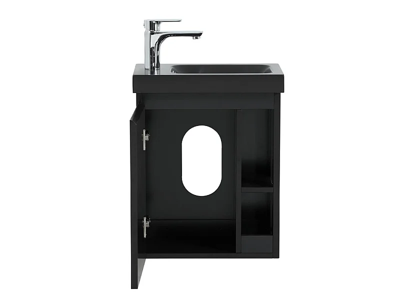 Mueble lavabo de pared HAMPTON de resina negra