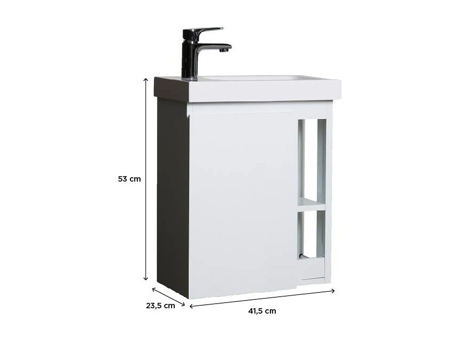 HAMPTON witte hars wandwastafelmeubel