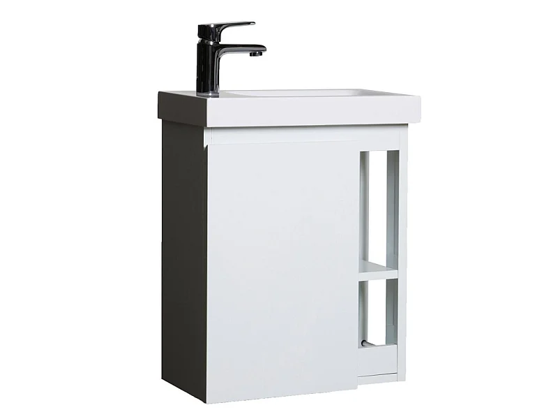 Mobile lavabo sospeso in resina bianca HAMPTON