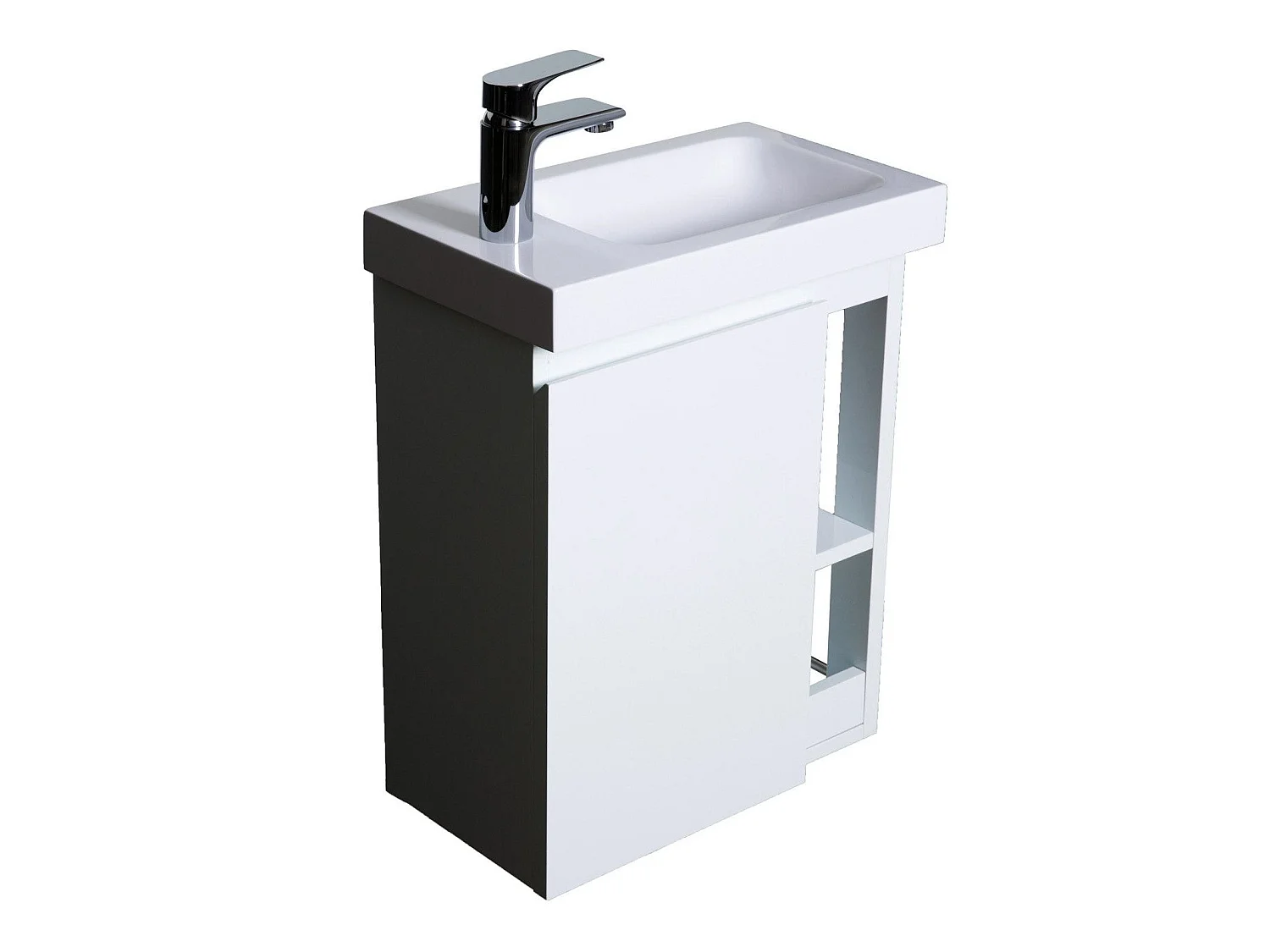 Mobile lavabo sospeso in resina bianca HAMPTON