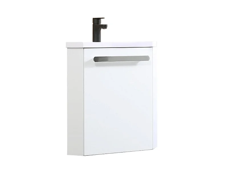 Ensemble lave-mains d'angle suspendu SKINO avec robinet noir