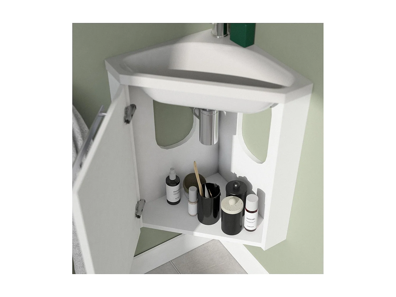 Lavabo angolare SKINO + mobile bagno