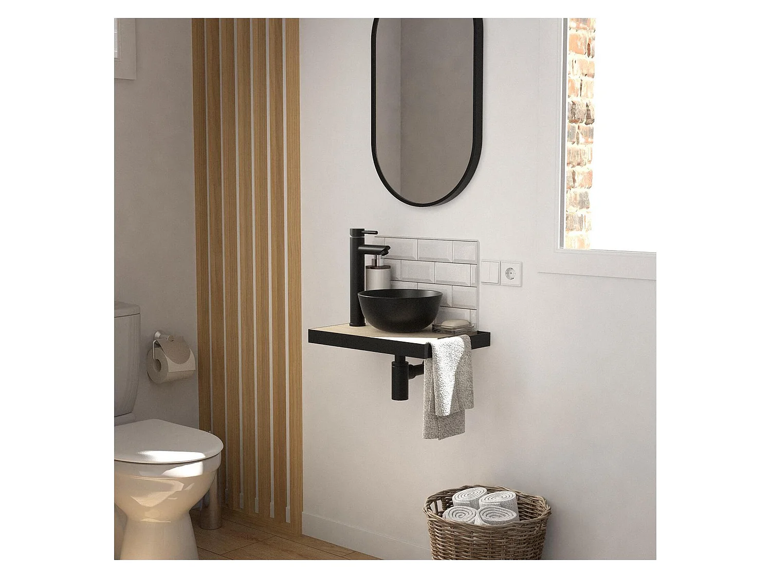 Lavabo + lavabo + specchio slimline SOHO