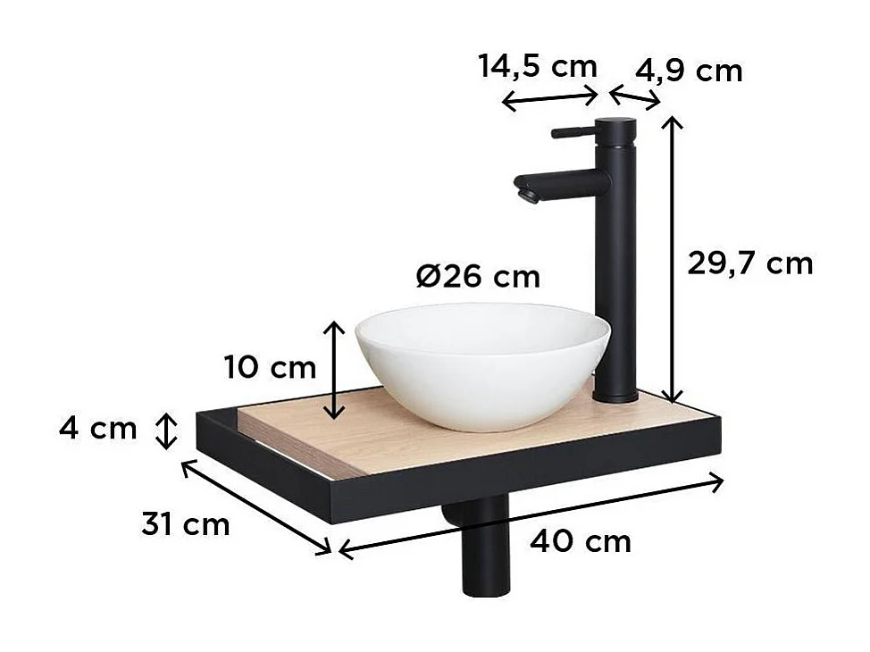 SOHO slimline wastafel + waskom + kraan
