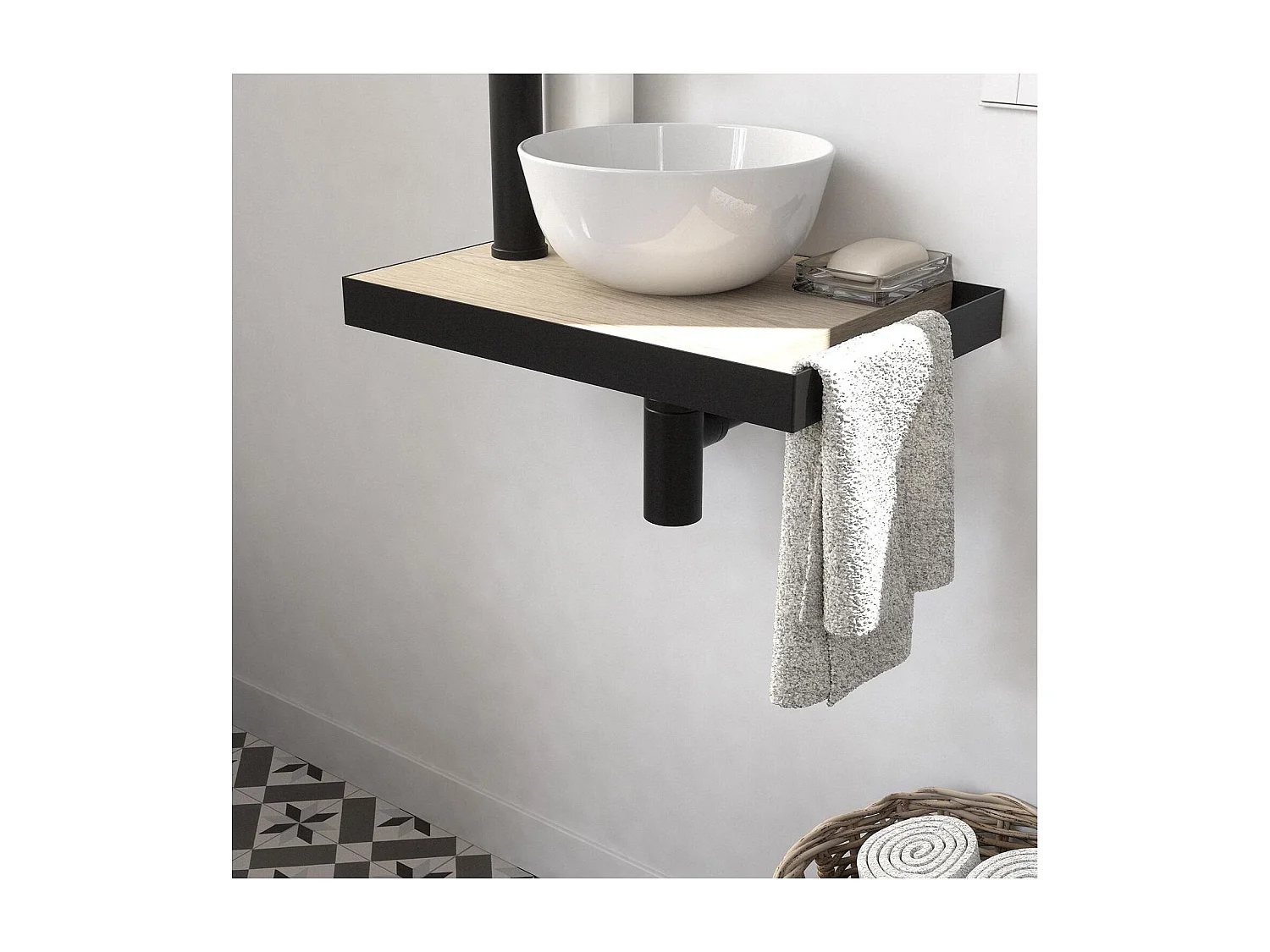 SOHO slimline wastafel + waskom + kraan