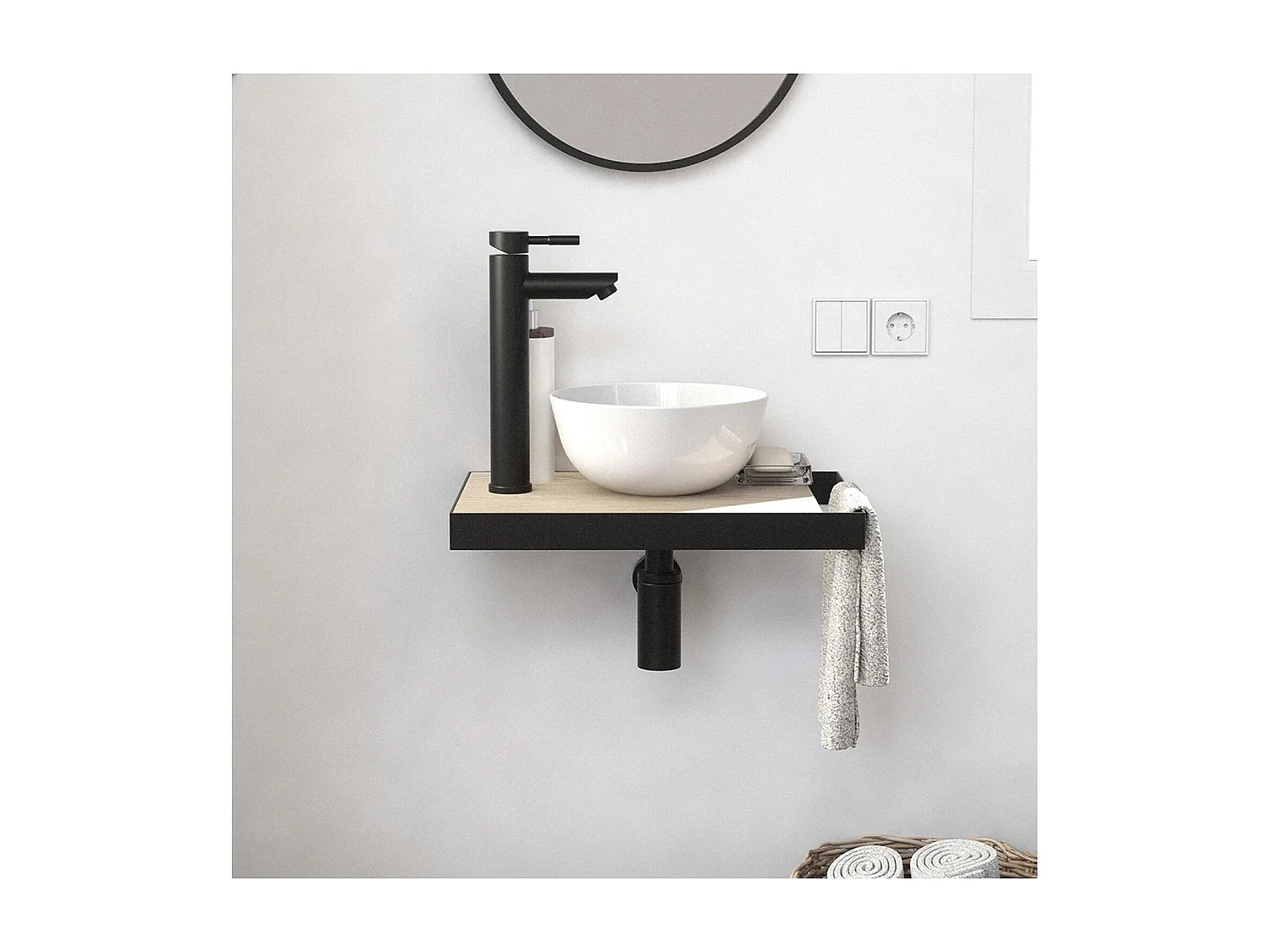 SOHO Slimline Waschbecken + Becken + Wasserhahn