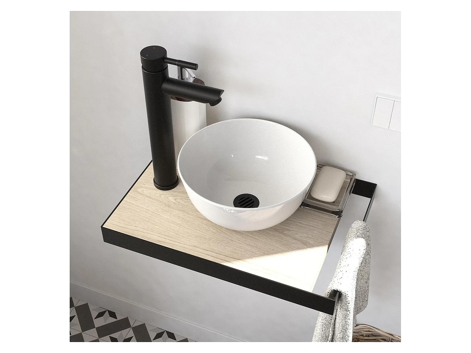 SOHO Slimline Waschbecken + Becken + Wasserhahn