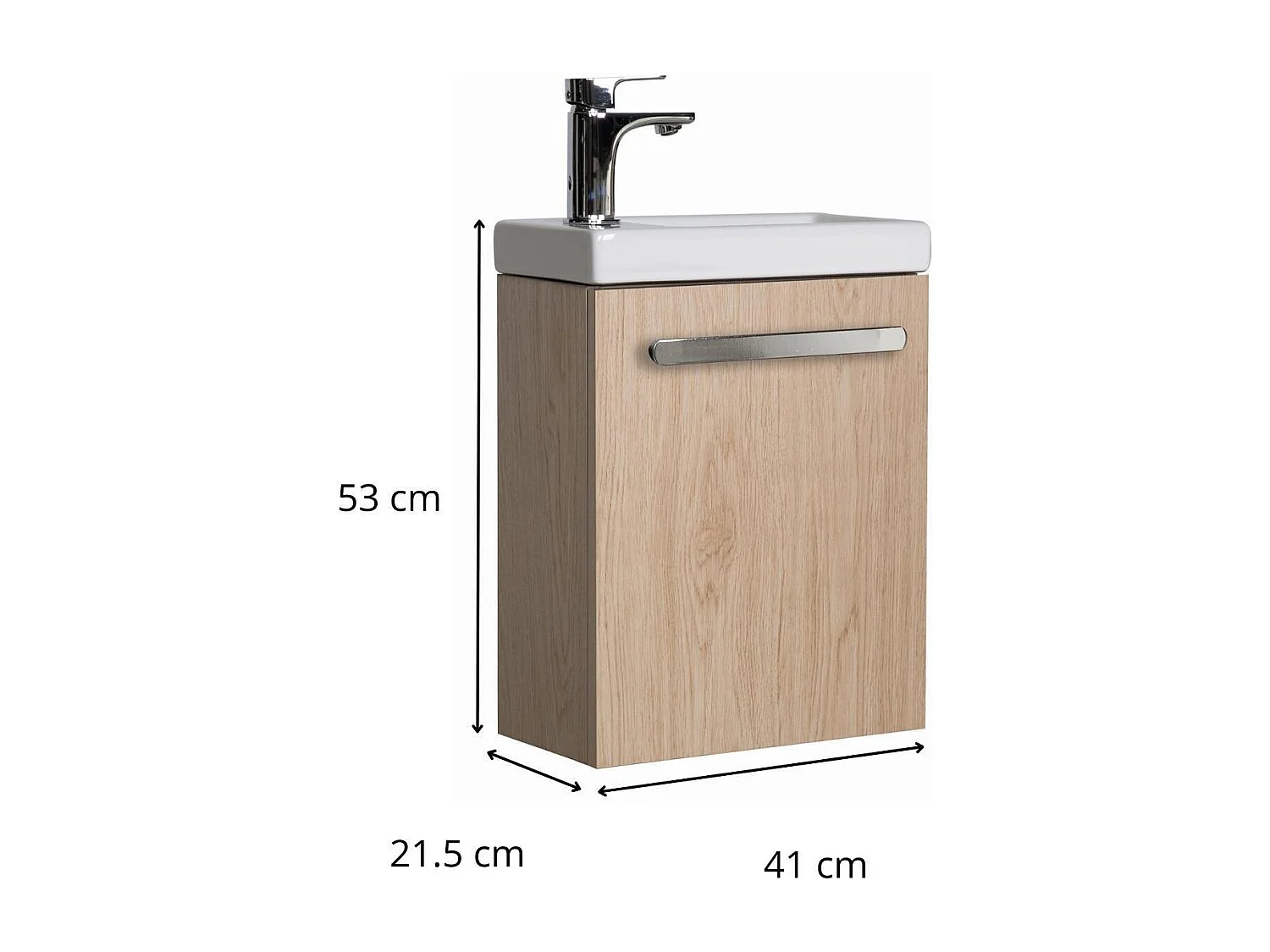 Meuble lave-mains suspendu avec poignée porte serviette