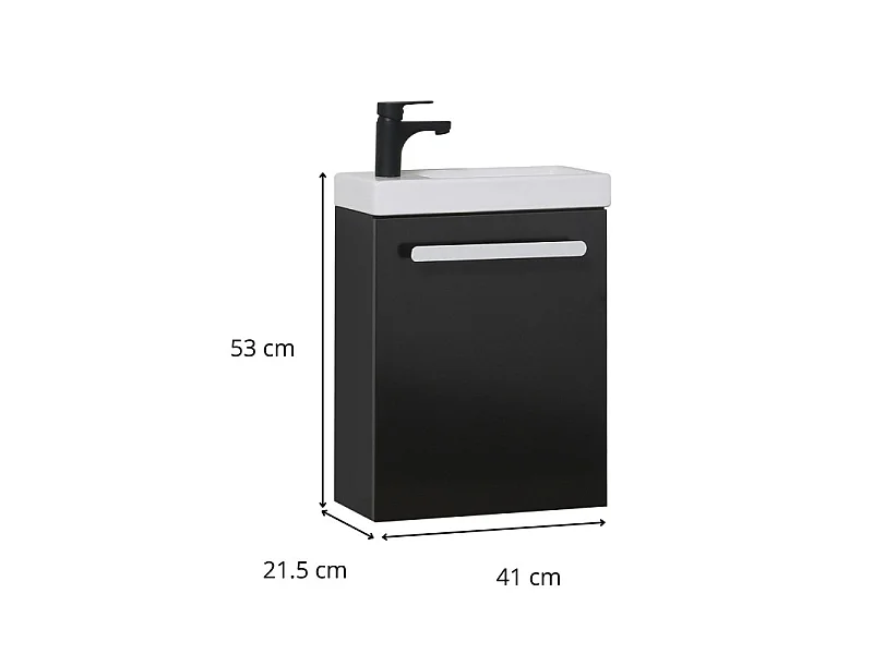Set lavabo a parete Nevada con rubinetto nero