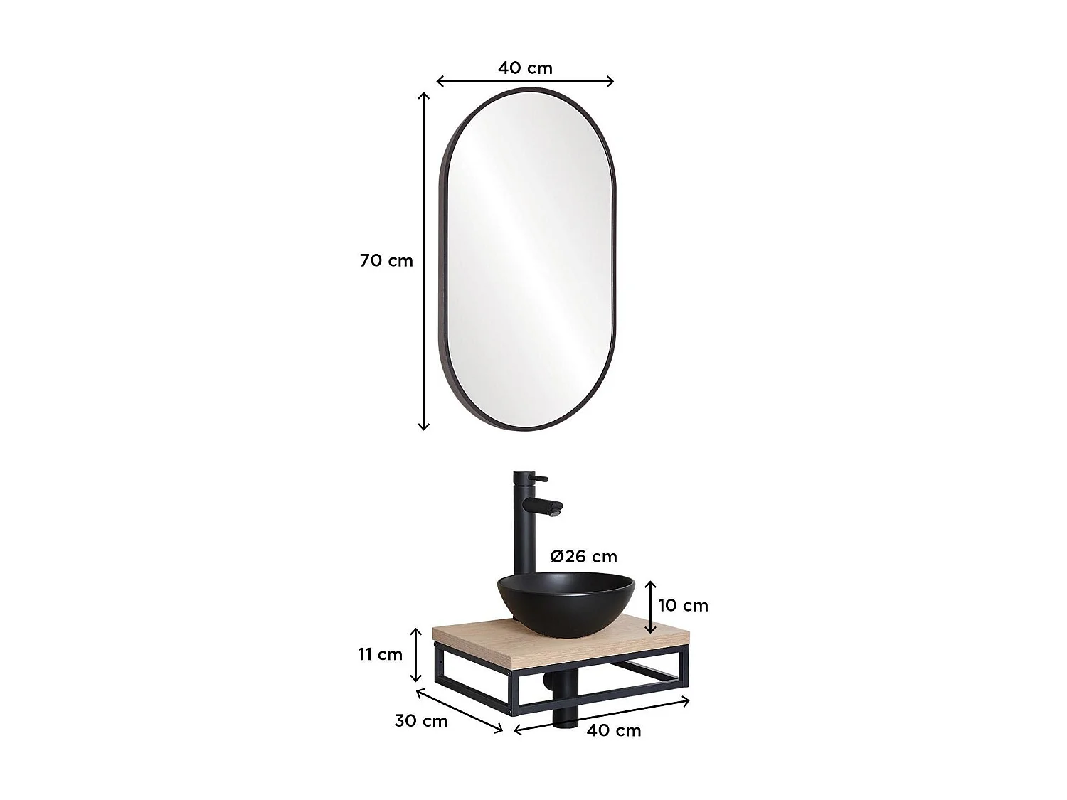 Lavabo + lavabo + specchio slimline SOHO