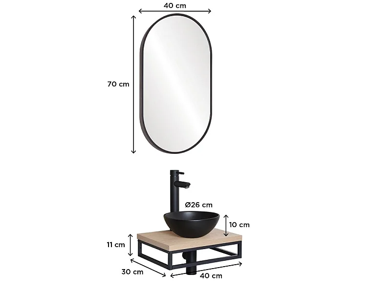 Lavabo + lavabo + specchio slimline SOHO