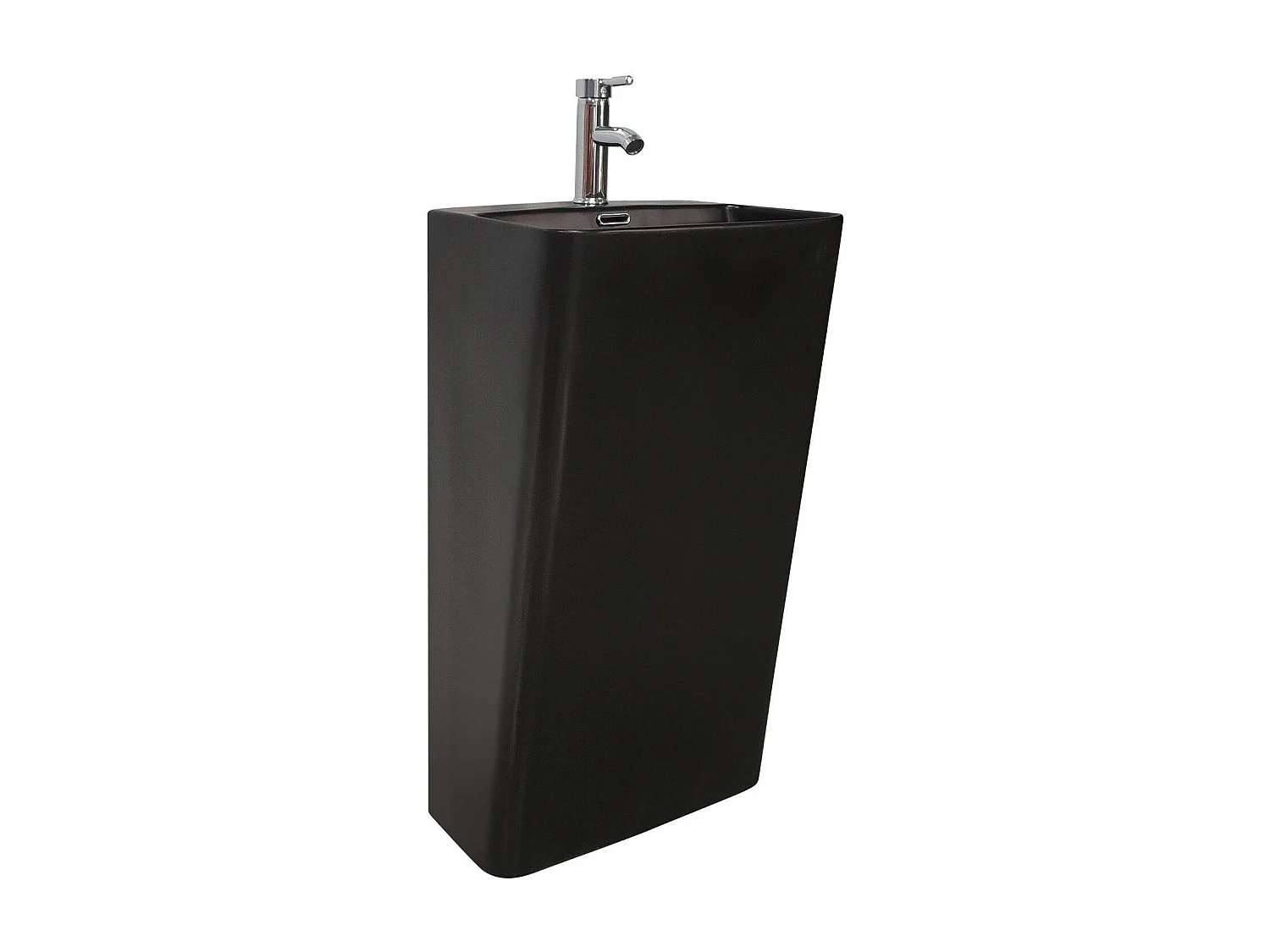 Lavabo de pedestal de cerámica negra EKO 46x85x34cm