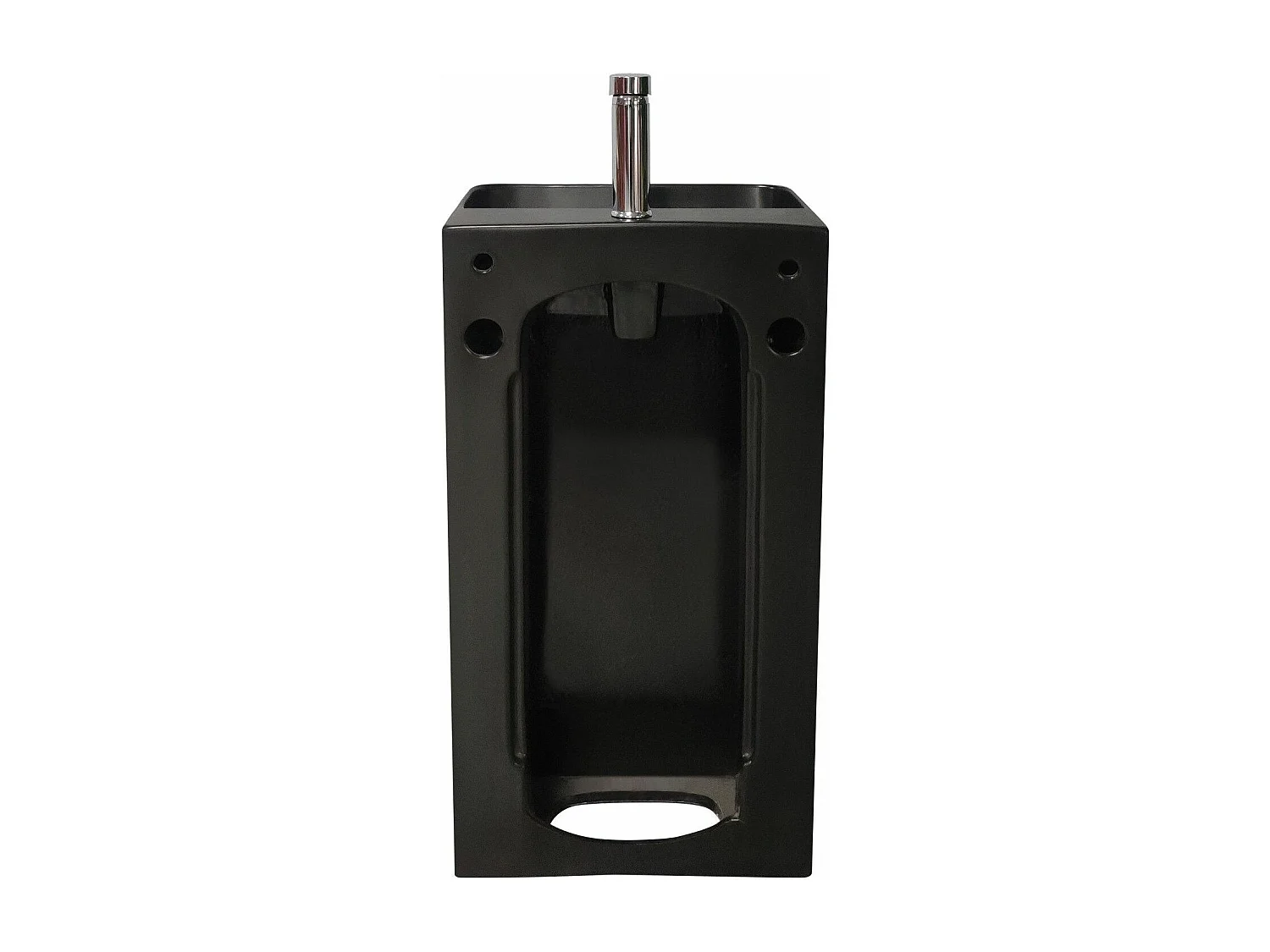 Lavabo de pedestal de cerámica negra EKO 46x85x34cm