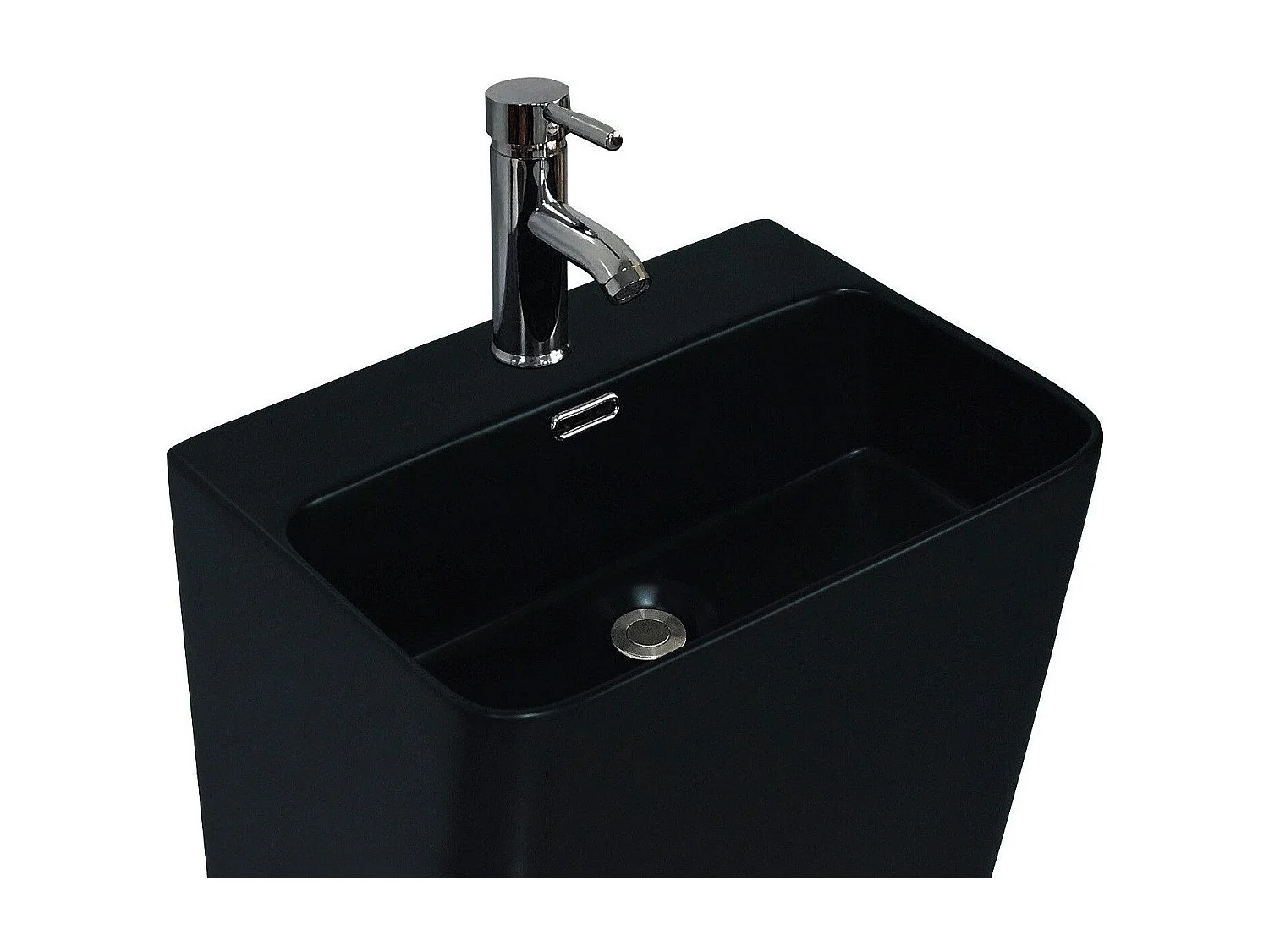 Schwarzes Keramik-Waschbecken mit Sockel 46x85x34cm EKO