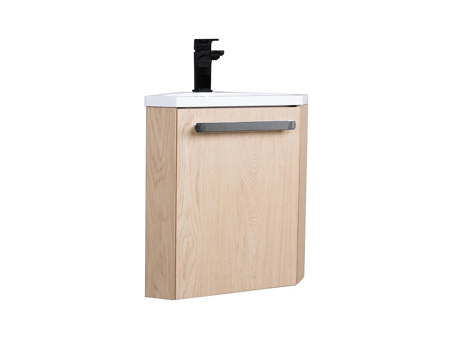 Ensemble lave-mains d'angle suspendu avec robinet noir