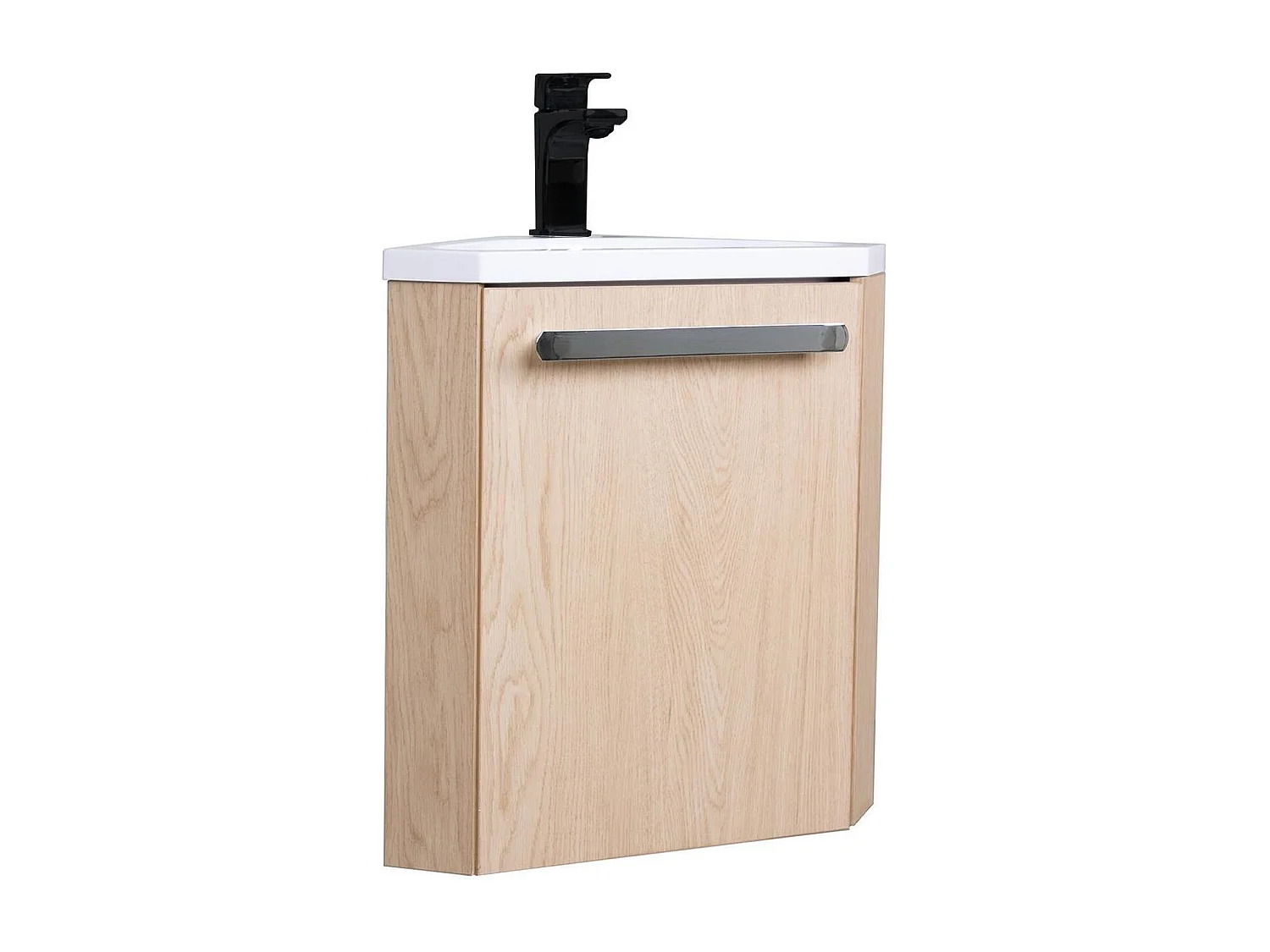 Ensemble lave-mains d'angle suspendu SKINO avec robinet noir