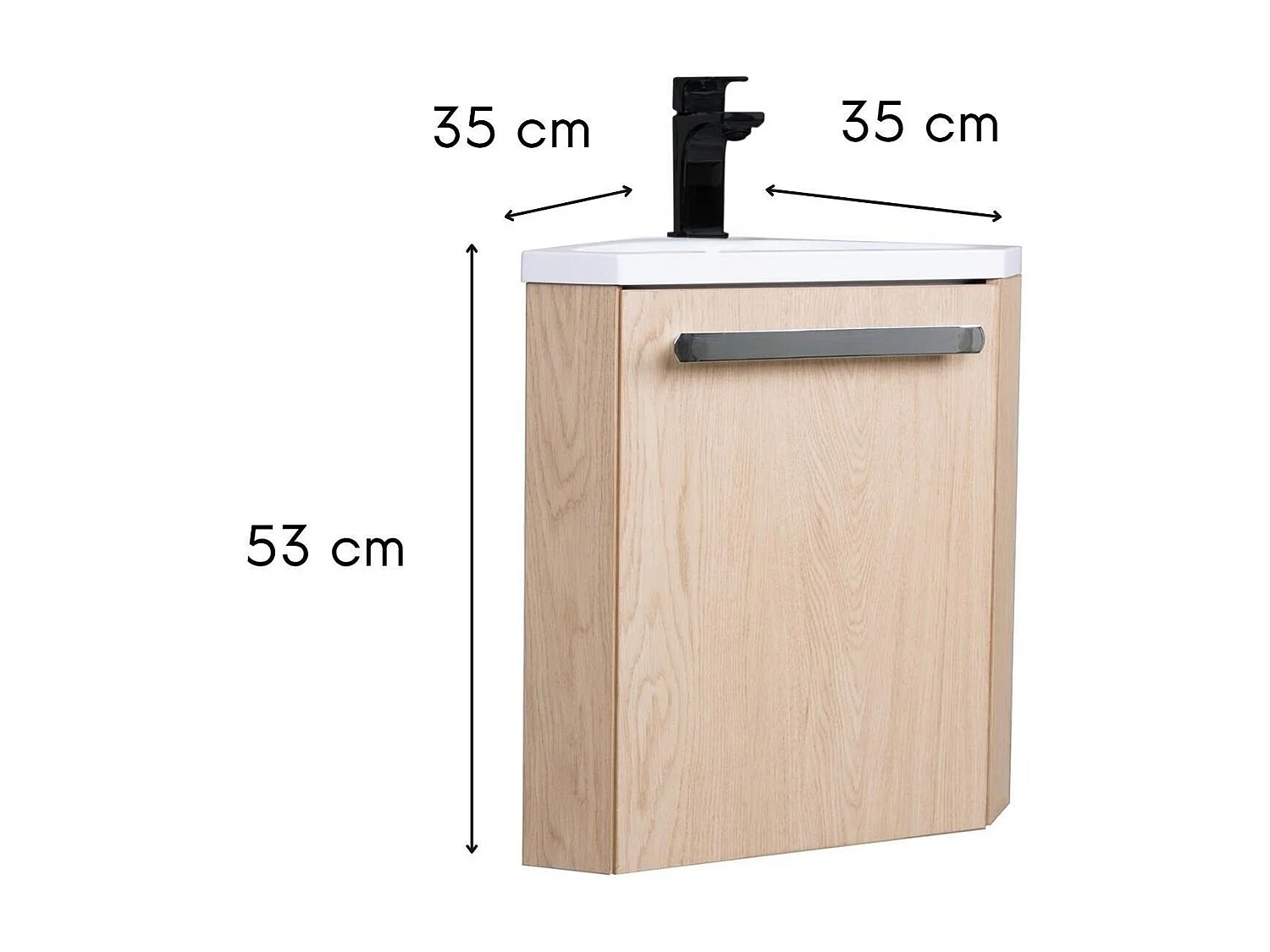 Ensemble lave-mains d'angle suspendu SKINO avec robinet noir