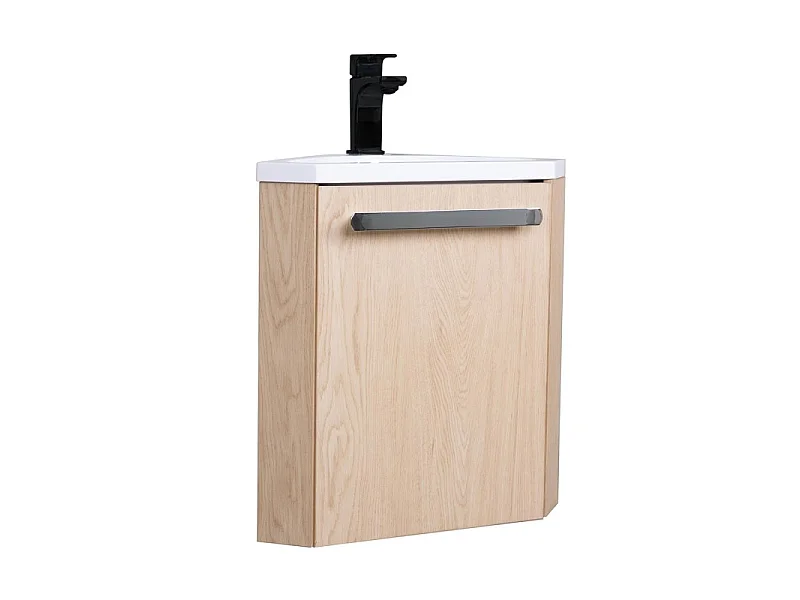 Gruppo lavabo angolare sospeso SKINO con rubinetto nero