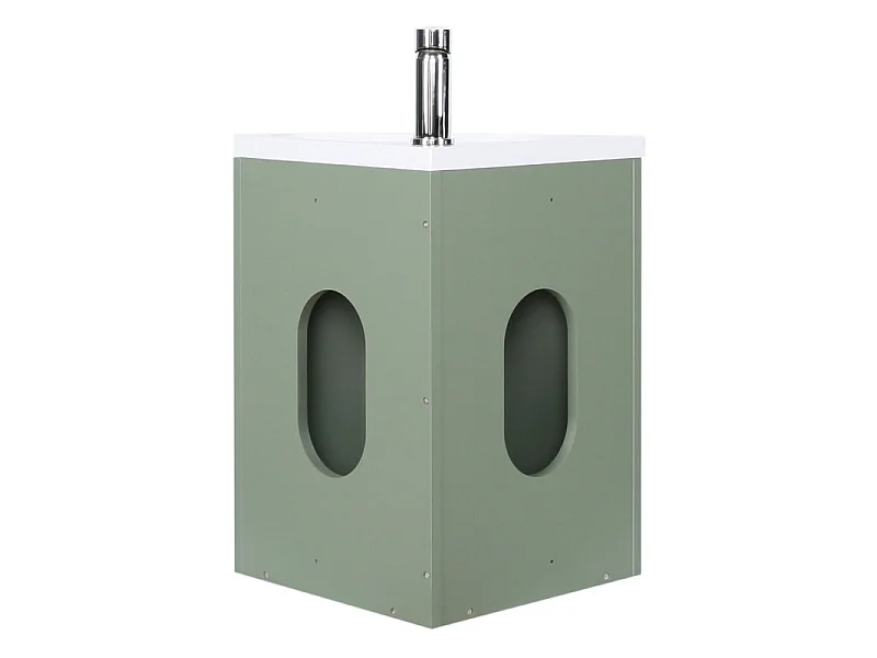Gruppo lavabo angolare sospeso SKINO con rubinetto nero