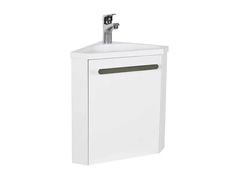 Meuble lave-mains d'angle suspendu avec vasque résine