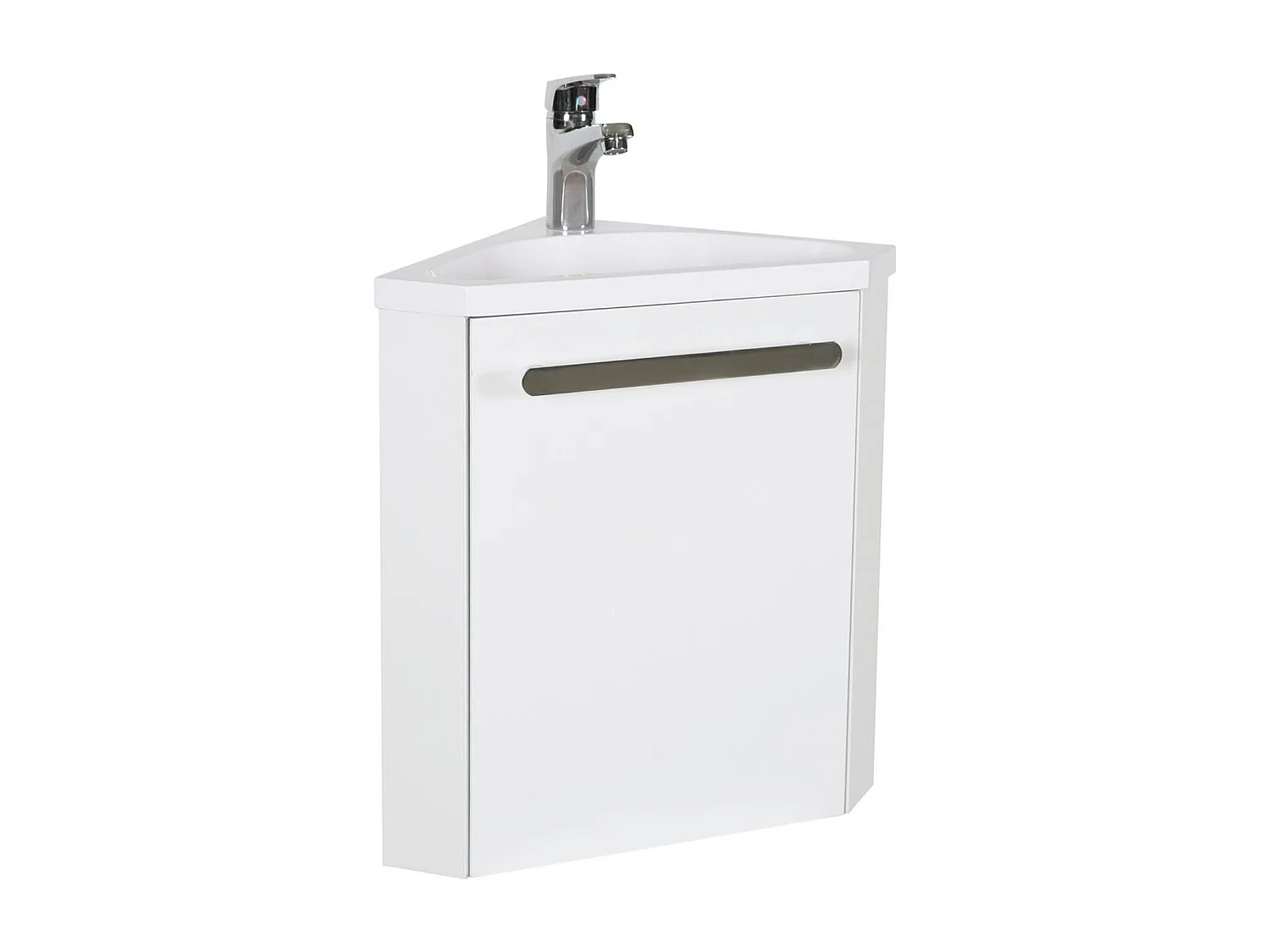 Meuble lave-mains d'angle suspendu avec vasque résine